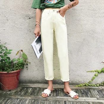 

Apricot Boyfriend Jeans For Women High Waist Jeans Denim Pants Ladies Casual Jeans Mujer 2020 Pantalones Vaqueros Mujer