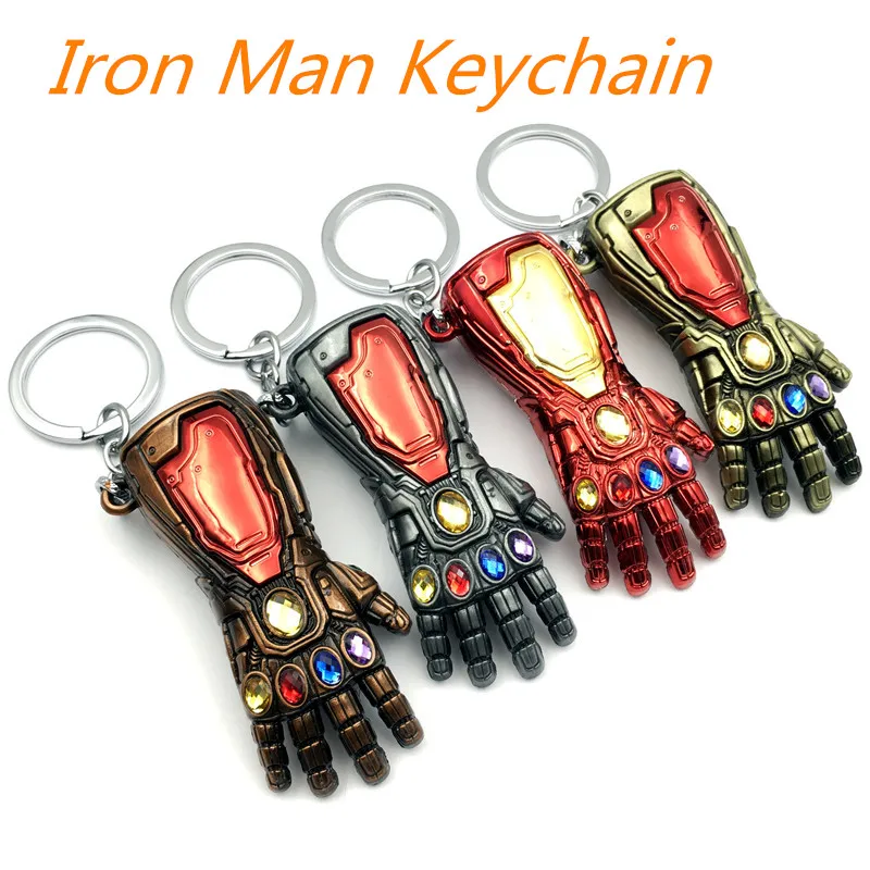 

Avengers 4 Key Chains Iron Man Glove Keychain Infinite Power Gauntlet Metal Pendant Keyrings Movie Jewelry llaveros Fans Gifts