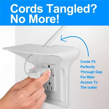 

U.S socket regulation Charging Bracket Shelf Socket Wall Mount Simple Power Polch Socket Rack no wall damage easily installed 8X