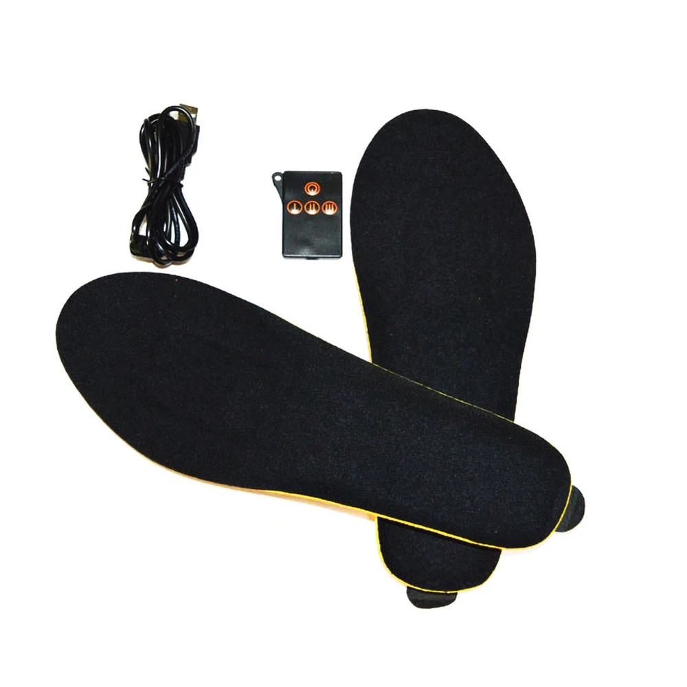 Carbon Fiber Heated Insoles with Wireless Remote Control Battery Powered for Men Women Winter Thermal Heating Insoles Size 41-46