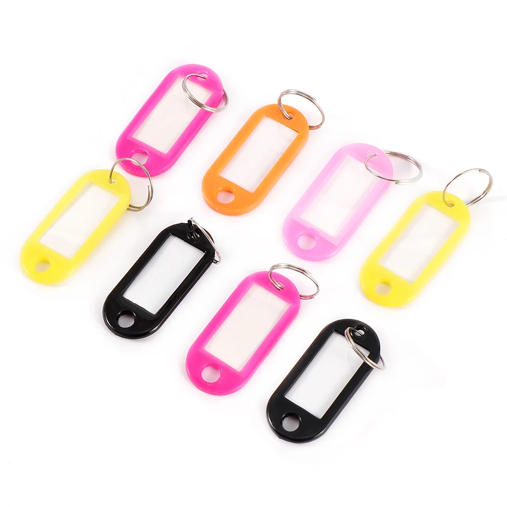 

10 Pcs Luggage Tags Plastic Custom Split Ring ID Key Tags Labels Name Key Chains Travel Key Rings Numbered Women Name Baggage