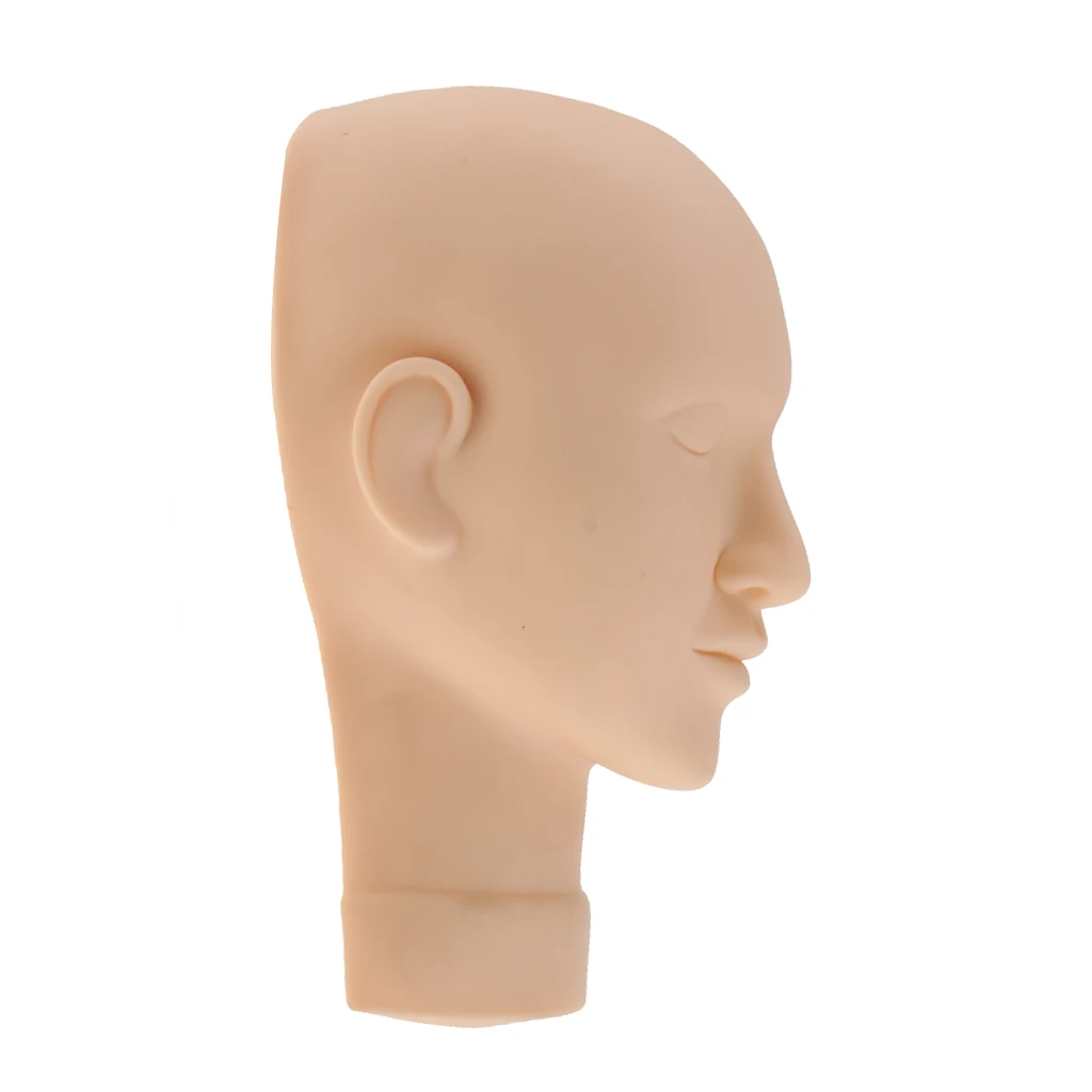 Professional Soft Silicone Massage Training Tool Eyelash Makeup Practice Mannequin Head Make Up Manikin Doll w/ Mount Hole