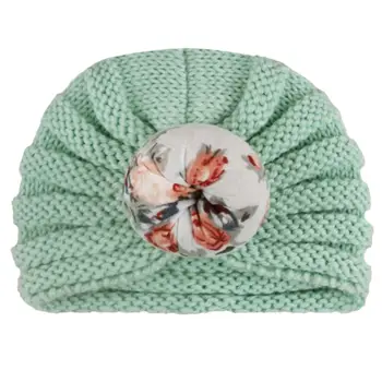 

Cute Children Knotted Wool Hat Baby Boys Girls Printed Knit Hats D7YD