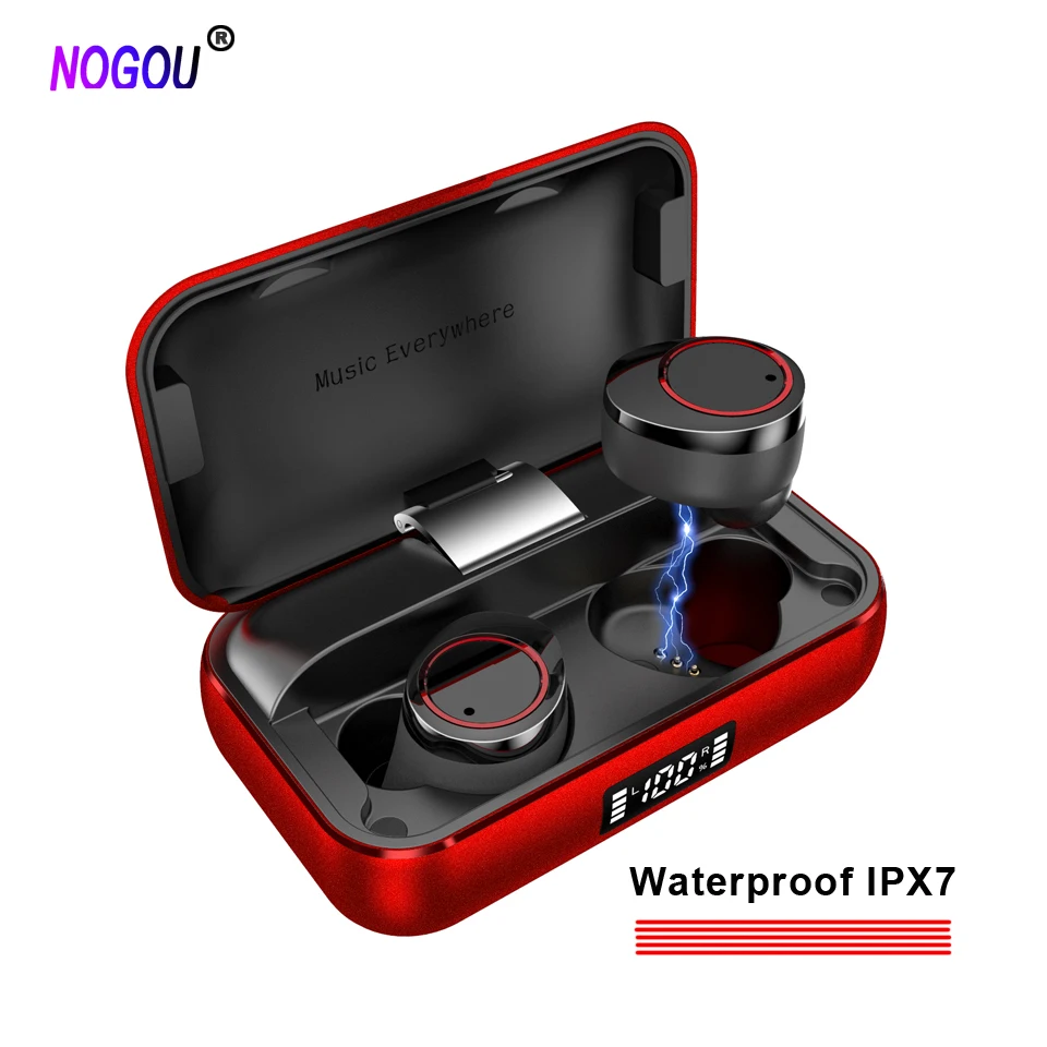 

Wireless Bluetooth 5.0 Earphone Power Bank Earphones Metal Shell Gold Black Grey Red Case Waterproof IPX7 Earbuds Sports Headset