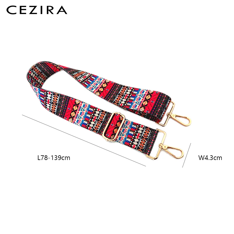 CEZIRA Сумочка, длинный ремень, модный Регулируемый широкий нейлоновый ремень, цветная полоса, цветок, Геометрическая ручка, женская сумка, аксессуары