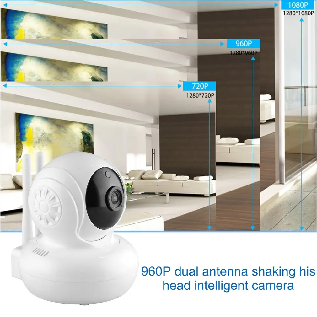 960P Wireless Wifi Network Security HD Head Shaking Smart Camera With Dual Antenna Home Indoor Alert Surveillance Device 960P Wireless Wifi Network Security HD Head Shaking Smart Camera With Dual Antenna Home Indoor Alert Surveillance Device