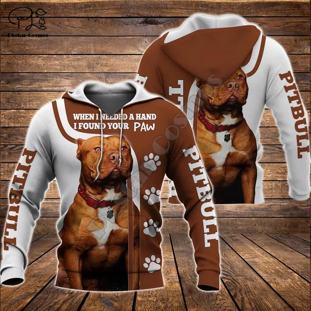  Men Unisex pitbull limited edition 3d dog print zipper hoodie long sleeve Sweatshirts jacket pullov