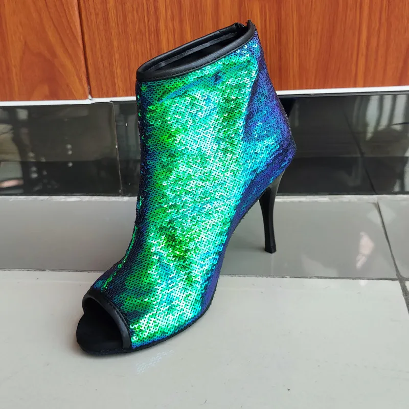 

Customized Practice Women Dance Boots Phantom Latin Salsa Ballroom Dancing Shoes 9cm Heel Latin Party Dance Boots Shoes Women