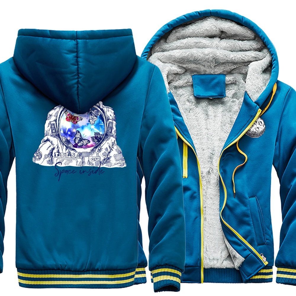 

Astronaut Butterfly Space Inside Hooded Winter Warm Jackets Hip Hop Streetwear Mens Fashion Thick Coat Zipper Cool Men Hoodies