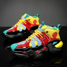 Разноцветные мужские кроссовки в стиле хип-хоп; повседневная обувь для папы; Легкая спортивная модная мужская обувь; корзина; Tenis Masculino
