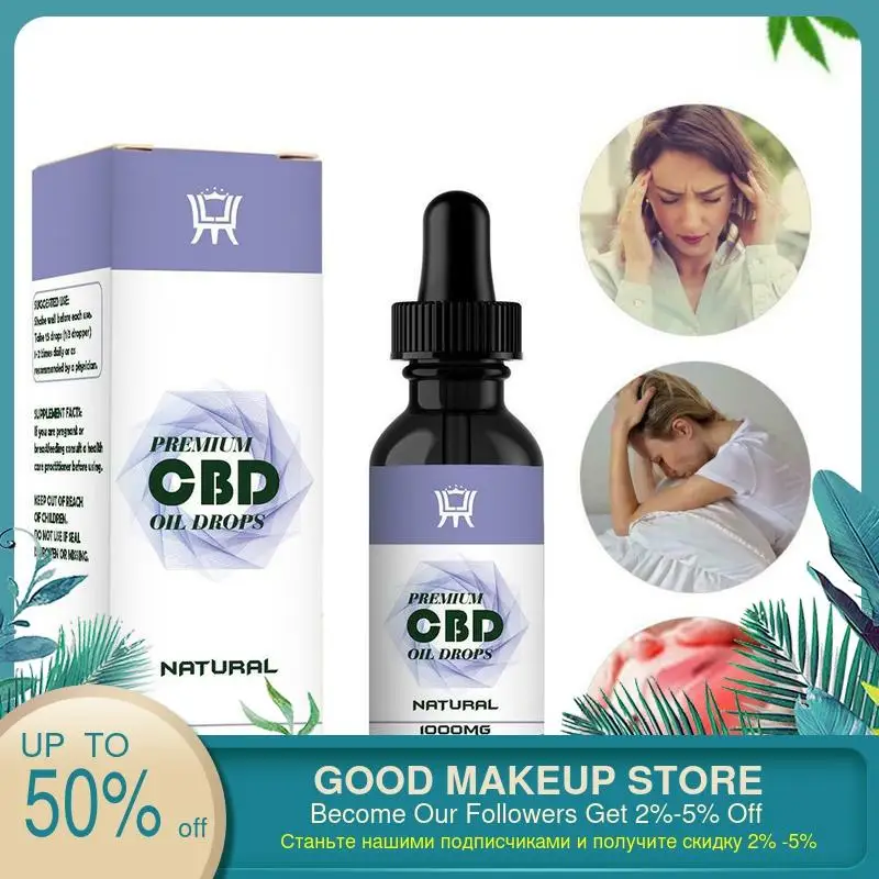 100% органическое масло CBD для капель 30 мл 1000 мг биоактивного конопляного масла