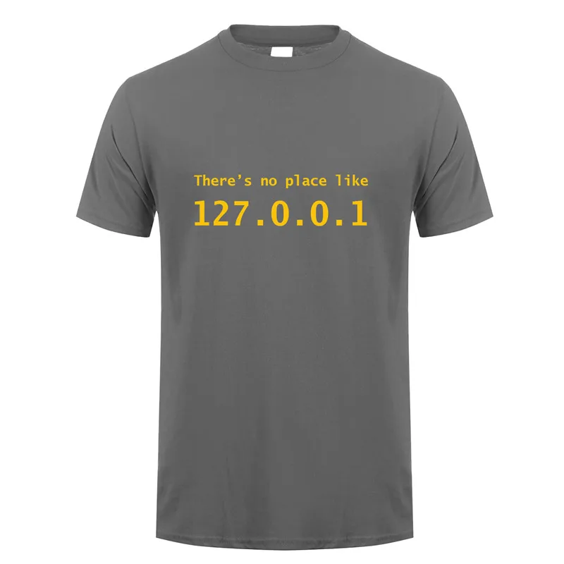 Забавный IP адрес футболка для мужчин лето короткий рукав хлопок там нет места как 127.0.0.1 компьютер гик комедии футболки топы OT-852 - Цвет: charcoal