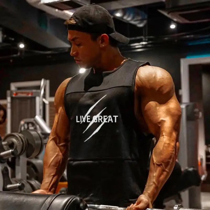 Triceps Brothers корейский стиль сетка без рукавов Быстросохнущий жилет мужской дышащий спортивный фитнес жилет футболка
