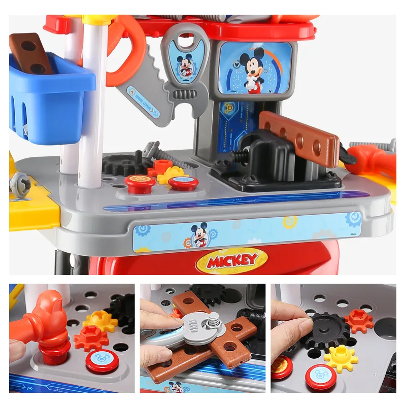 Disney Mickey Mouse Pretend Play Toys Tool 3 In 1 Trolley Suitcase Small  Trolley Children Repair Desk Toys Kids Gift - AliExpress