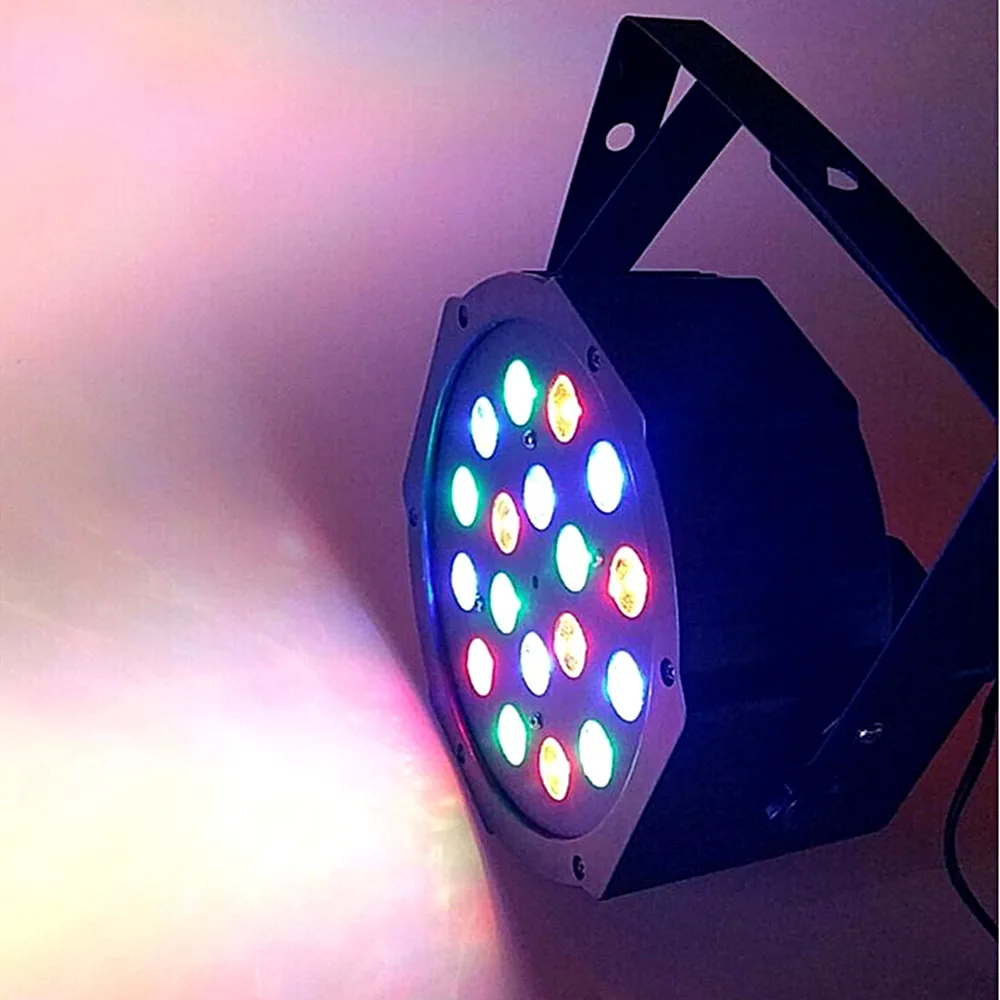 Светодиодный светильник 18x3 Вт 54 Вт высокой мощности RGB/UV Par Светильник с DMX512 Master Slave светодиодный плоский DJ контроллер оборудования