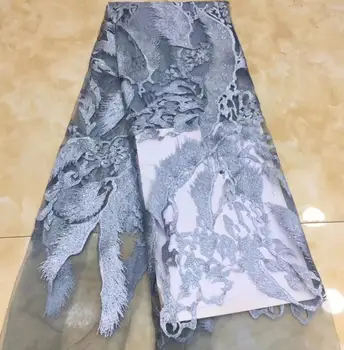 

best quality yaking-11.9514 embroidered African Tulle Lace Fabric African French Lace Fabric with embroidery