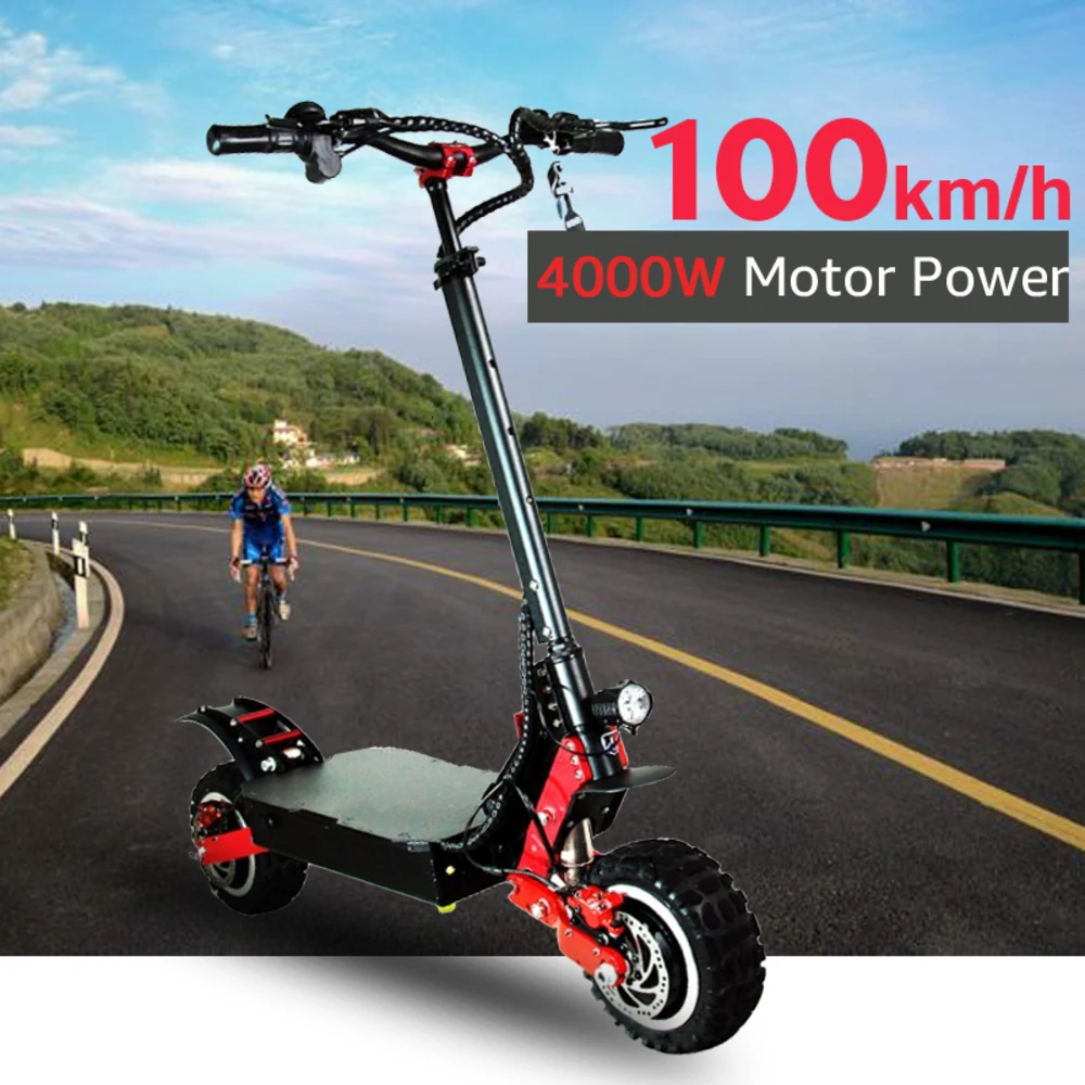 70V 4000W электрический скутер внедорожный 100 км/ч электродвигатель 11 дюймов для взрослых kick e скутер складной patinete трамвай adulto