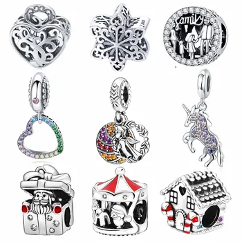 

Fit Original Pandora Charms Bracelet DIY Jewelry 2019 Disney Winter New Collection 925 Sterling Silver Color Dangle Charm Beads