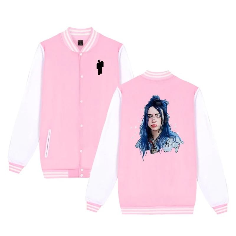 Детское пальто Billie Eilish, осенне-зимняя куртка для мальчиков, Детская верхняя одежда, одежда для мальчиков, детские бейсбольные куртки - Цвет: baseball jacket 1