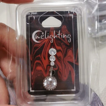 

Melighting 316L Surgical Steel Belly Piercing Button Rings Clear CZ Round Crystal Navel Rings Belly Nombril Jewelry Women Men