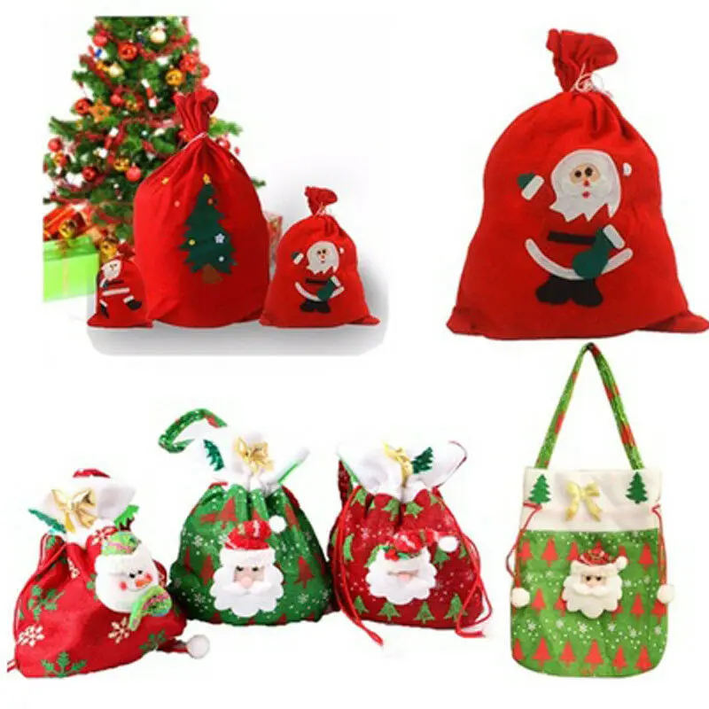 

Meihuida Merry Christmas Santa Sack Gift Presents Bag Holders Christmas Tree Candy Bags Xmas Party Living Room Decor