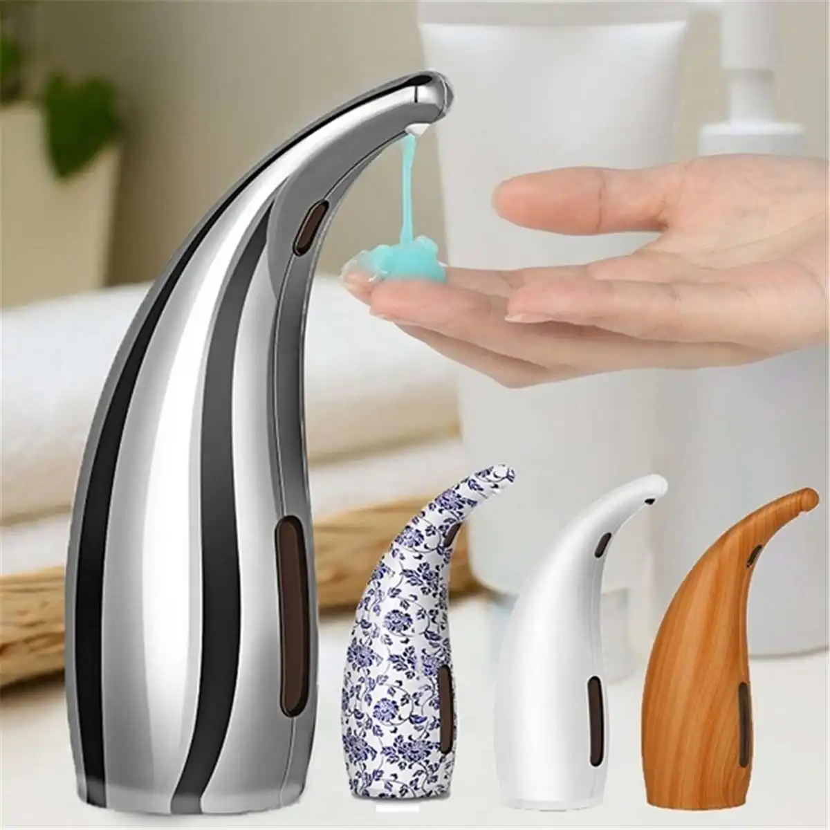 

200/300ml Waterproof Liquid Soap Dispenser Automatic Induction Foam Washing Mobile Phone Infrared Sensor Kitchen Bathroom Tools