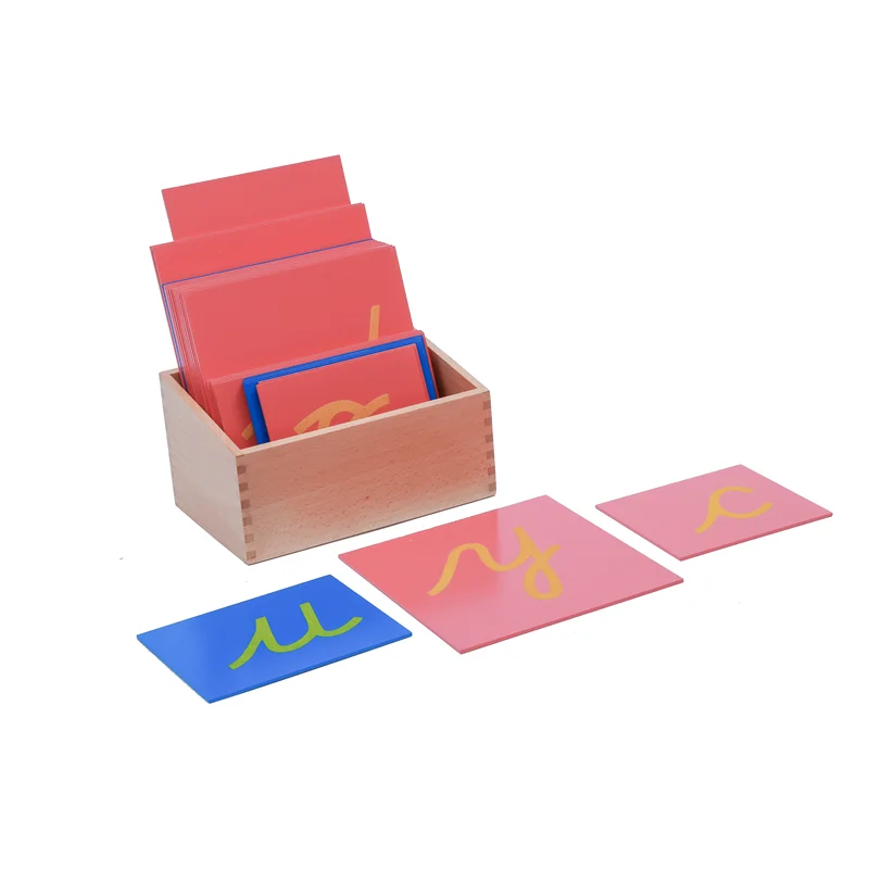 Montessori Lower Case Mobile Alphabet Cursive Sandpaper Letters Puzzle Wooden Language Materials Early Educational Equipment 2