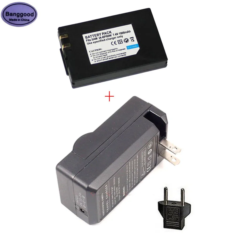 7 4 V 1000 мА/ч IA-BP80W IA-BP80WA BP 80 Вт камера батарея + зарядное устройство для SAMSUNG SC-D381 SC-D382