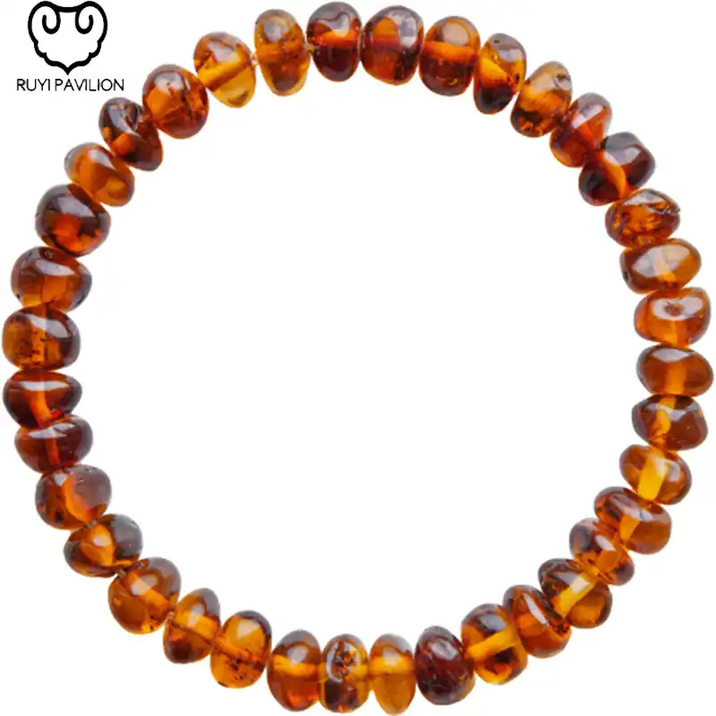 Ruyi Pavilion Pulsera Natural De Ambar Baltico Brazaletes Para Mujer Joyeria Femenina Color Conac Barroco Carmesi Size6 8mm De Cuentas De Ambar Aliexpress