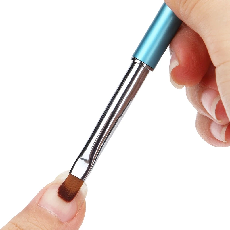 Monja дизайн ногтей французская металлическая ручка полоса подкладка изображения кисти акриловые УФ гель Расширение строитель ручка для рисования № 1 синий круглый