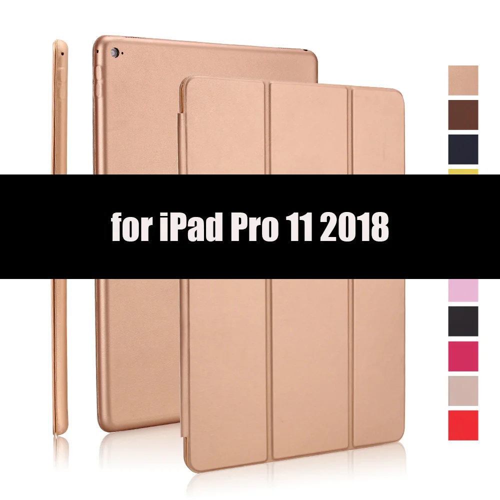 Чехол для iPad Pro 11 Smart Cover для iPad Pro 12 чехол Магнитный PU кожаный флип-чехол для iPad 11 12 дюймов чехол - Цвет: Gold-11