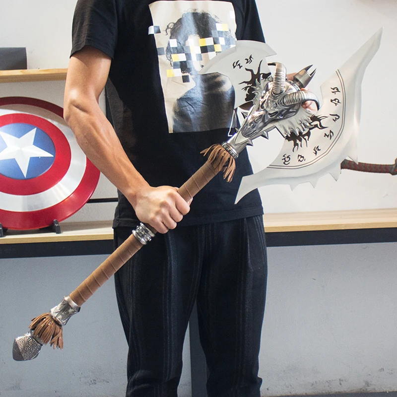 

[Metal Made] 1:1 110cm WOW The Shadowmourne Axe alloy model Lich King Arthas FROSTMOURNE'S Brother weapon collection Model gift