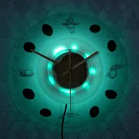 Coffee Hand Coffee Beans Wall Clock with LED Backlight Modern Design Cafe Coffee Mug Reloj De Pared Kitchen Acrylic Wall Watch 2