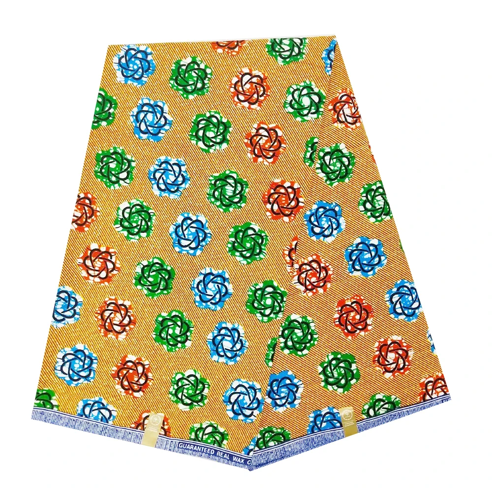 

Flower Netherlands Pange African Wax Fabric 100% Cotton High Quality Real Dutch Print Wax for Ghana Nigerian Ankara Women 6 yrds