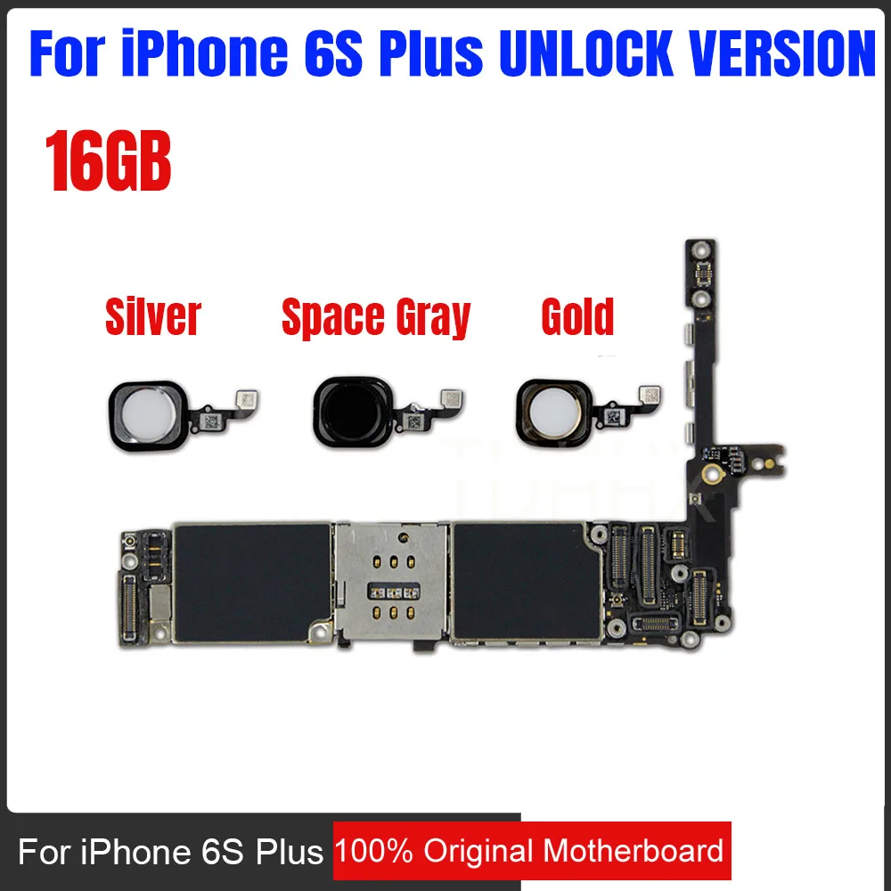 Original unlocked for iphone 6s Plus Motherboard 16GB for iphone 6s 5.5inch Logic main Boards With Fingerprint IOS free shipping