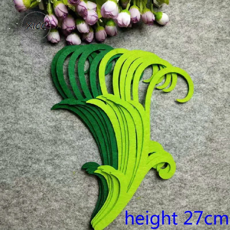 TN Leaves Non-woven Wicker Curved Wall Stickers Fish Ocean Water Grass Seaweed Felt Fabric Kindergarten Decoration Classroom DIY