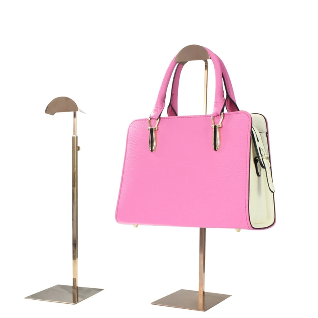 2pack of Metal Handbag Rack Display Single Side Adjustable Handbag Display  Stand (Golden)