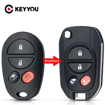 

KEYYOU Replacement 3+1 Buttons Car Key Shell For Toyota Sienna 2004-2016 Control Car Key Fob Case Cover Auto Car Accessories