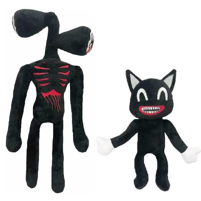 2Pcs/Lot Anime Siren Head Plush Toy Legends Of Horror Black Cat Stuffed Doll Juguetes Sirenhead Peluches Toys for Children Gifts