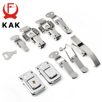 

5PCS KAK J107 Hardware Cabinet Boxes Spring Loaded Latch Catch Toggle Hasp 46*21 Mild Steel Hasp For Sliding Door Simple Window