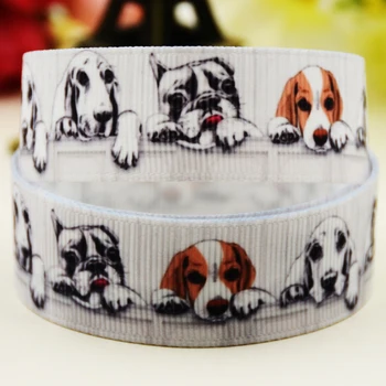 

22mm 25mm 38mm 75mm Dog Cartoon printed Grosgrain Ribbon party decoration 10 Yards X-02984