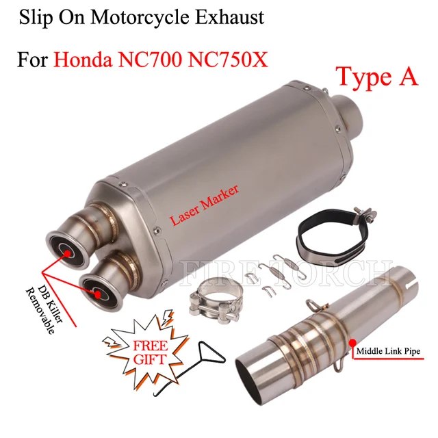 Motorcycle Exhaust Escape Modified Middle Link Pipe Slip On For Honda NC700 NC700X NC750 NC750X NC700S 2012 2013 2014 2015 Years Gold