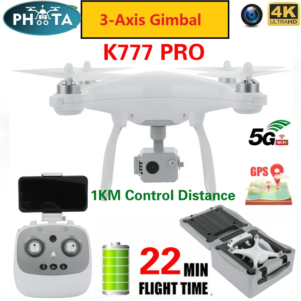 K777 PRO Drone with 3 axis gimbal Camera GPS 4K Camera HD 5G WIFI
Drones Profissional Brushless motor One key return DRON vs X35