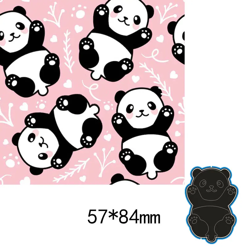 New Metal Cutting Dies Lovely Panda Stencils For DIY Scrapbooking Paper Cards Craft Making Decoration 5.7*8.4mm | Дом и сад