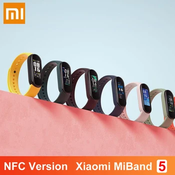 

Xiaomi Mi Band 5 Smart Bracelet Fitness Tracker NFC 1.1" AMOLED Screen Bluetooth5.0 Sport Wristband Waterproof Smartband