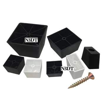 

4Pcs/Lot White Black Furniture Sofa Couch Seat Plastic Feet Rectangle Square Taper