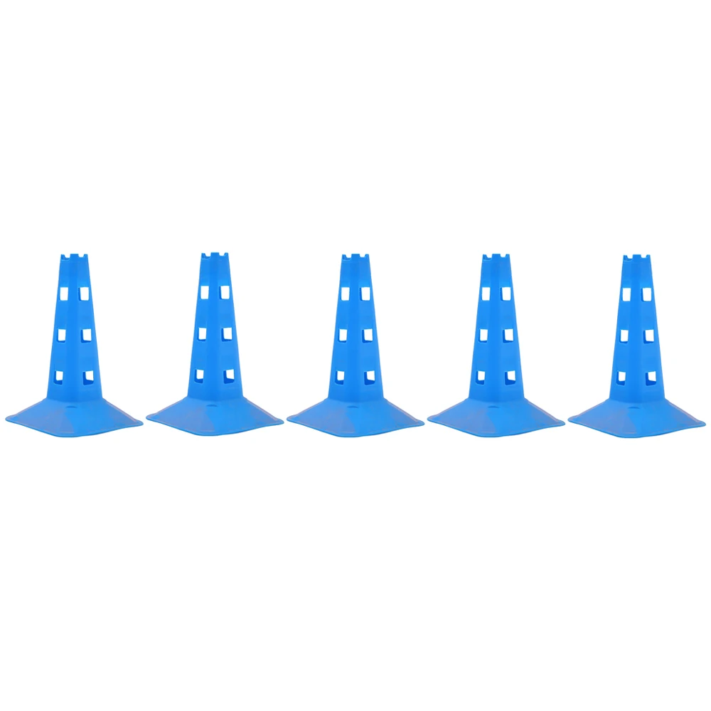 

5Pcs/Lot 32cm Football Basketball Obstacle Road Cone With Hole Mark Tube Roadblock Barrier Bucket Training Plastic Traffic Cone