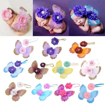 

Newborn Photography Props Headband Butterfly Wings Baby Girls Boys Fairy Photo Costume Accessories Gifts
