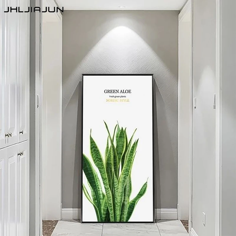 

Современное минималистичное зеленое растение, украшение для входа в гостиницу, вертикальный коридор, подвесная живопись, фон для кабинета, настенная живопись