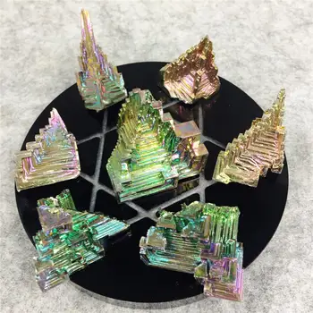 

1pcs Natural obsidian base seven star array bismuth crystal ball feng shui reiki seven chakra energy meditation